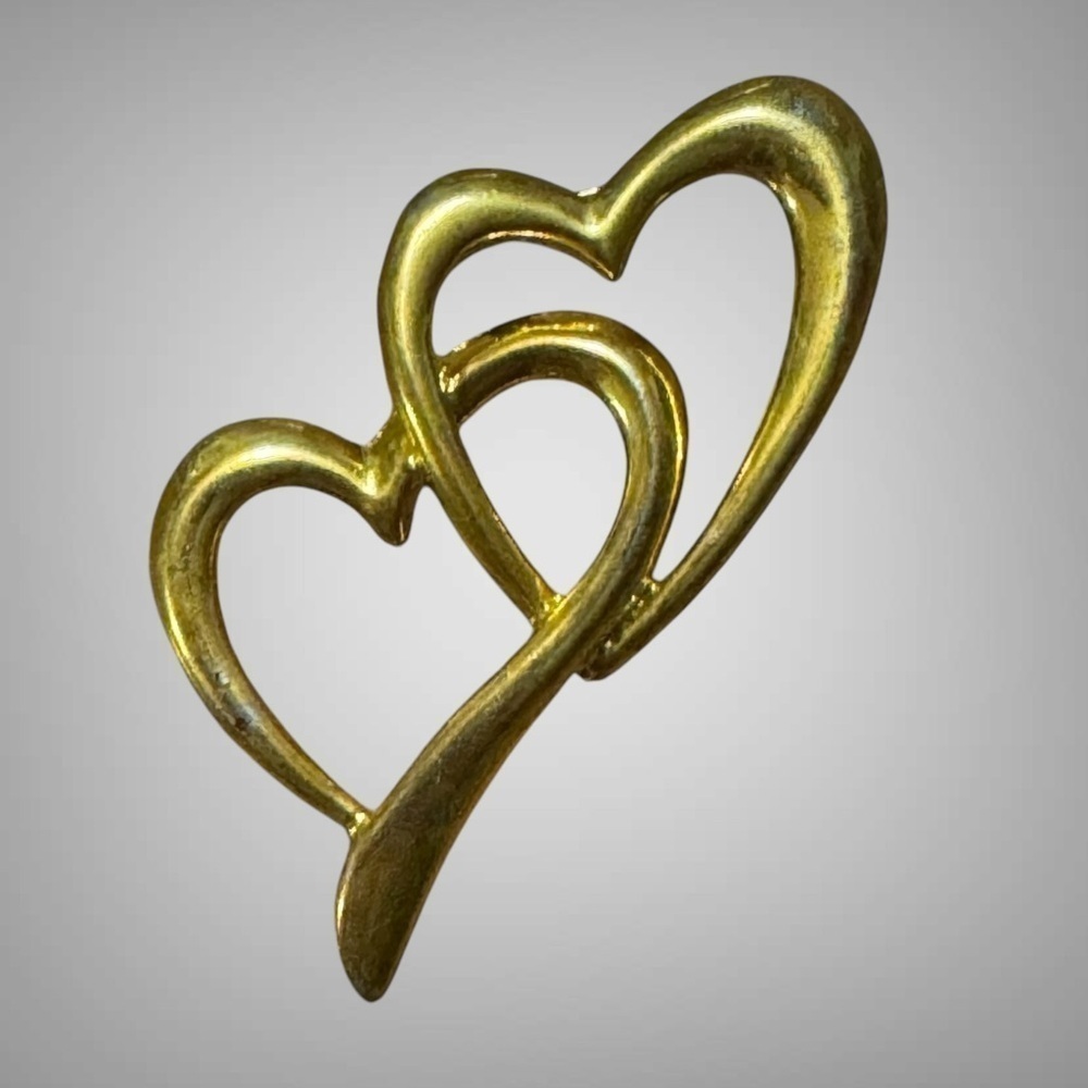 VINTAGE DOUBLE HEARTS BROOCH